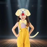 Maxbell Animal Headband Tail Bowtie Set Party Cosplay Prop for Dress up Light Yellow