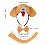 Maxbell Animal Headband Tail Bowtie Set Party Cosplay Prop for Dress up Dark Yellow