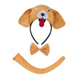 Maxbell Animal Headband Tail Bowtie Set Party Cosplay Prop for Dress up Dark Yellow