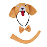 Maxbell Animal Headband Tail Bowtie Set Party Cosplay Prop for Dress up Dark Yellow