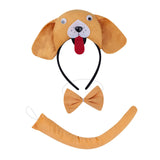 Maxbell Animal Headband Tail Bowtie Set Party Cosplay Prop for Dress up Dark Yellow