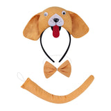 Maxbell Animal Headband Tail Bowtie Set Party Cosplay Prop for Dress up Dark Yellow