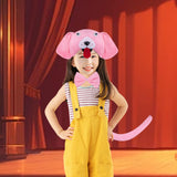 Maxbell Animal Headband Tail Bowtie Set Party Cosplay Prop for Dress up Pink