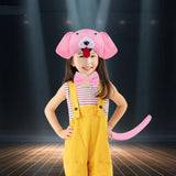 Maxbell Animal Headband Tail Bowtie Set Party Cosplay Prop for Dress up Pink