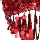 Maxbell Sequin Crop Top Clubwear Outfits for Women Outerwear Bra for Club Stage Show 38 Yards Red