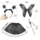 Maxbell Tutu Skirt Set Cosplay Wing Rod for Stage Performance Holiday Birthday Party