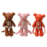 Maxbell Skeleton Bear Backpack Cartoon Female Daypack for Party Travel Creative Gift Pink