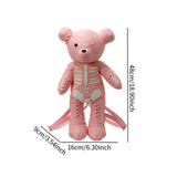 Maxbell Skeleton Bear Backpack Cartoon Female Daypack for Party Travel Creative Gift Pink