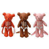 Maxbell Skeleton Bear Backpack Cartoon Female Daypack for Party Travel Creative Gift Pink