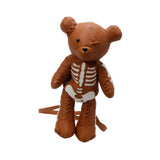 Maxbell Skeleton Bear Backpack Cartoon Female Daypack for Party Travel Creative Gift Brown