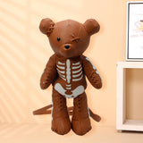 Maxbell Skeleton Bear Backpack Cartoon Female Daypack for Party Travel Creative Gift Brown