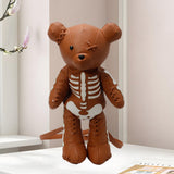 Maxbell Skeleton Bear Backpack Cartoon Female Daypack for Party Travel Creative Gift Brown