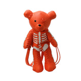 Maxbell Skeleton Bear Backpack Cartoon Female Daypack for Party Travel Creative Gift Orange
