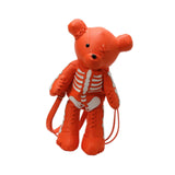 Maxbell Skeleton Bear Backpack Cartoon Female Daypack for Party Travel Creative Gift Orange