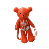 Maxbell Skeleton Bear Backpack Cartoon Female Daypack for Party Travel Creative Gift Orange