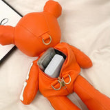 Maxbell Skeleton Bear Backpack Cartoon Female Daypack for Party Travel Creative Gift Orange