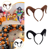 Maxbell Antelope Horns Headband Unique Hair Band for Festival Masquerade Theme Party Brown