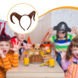 Maxbell Antelope Horns Headband Unique Hair Band for Festival Masquerade Theme Party Brown