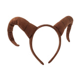 Maxbell Antelope Horns Headband Unique Hair Band for Festival Masquerade Theme Party Brown