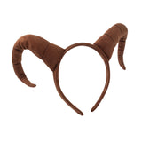 Maxbell Antelope Horns Headband Unique Hair Band for Festival Masquerade Theme Party Brown