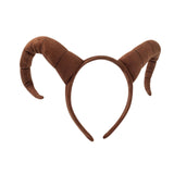Maxbell Antelope Horns Headband Unique Hair Band for Festival Masquerade Theme Party Brown
