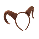 Maxbell Antelope Horns Headband Unique Hair Band for Festival Masquerade Theme Party Brown