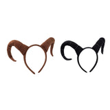 Maxbell Antelope Horns Headband Unique Hair Band for Festival Masquerade Theme Party Brown
