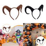 Maxbell Antelope Horns Headband Unique Hair Band for Festival Masquerade Theme Party Brown