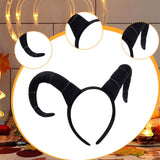 Maxbell Antelope Horns Headband Unique Hair Band for Festival Masquerade Theme Party Black