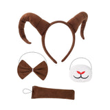 Maxbell Antelope Horns Headband Unique Hair Band for Carnival Masquerade Theme Party Brown