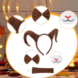 Maxbell Antelope Horns Headband Unique Hair Band for Carnival Masquerade Theme Party Brown