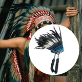 Maxbell Feather Headdress Adults Halloween Stage Performance Indian Native Headdress
