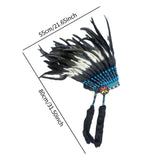 Maxbell Feather Headdress Adults Halloween Stage Performance Indian Native Headdress