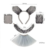 Maxbell Wolf Costume Role Play Realistic Accessories Wolf Tail for Girls Adults Kids