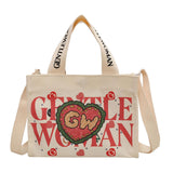 Maxbell Canvas Tote Bag Adjustable Strap Women Shoulder Bag for Outdoor Party Travel