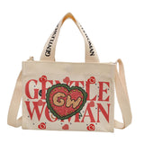 Maxbell Canvas Tote Bag Adjustable Strap Women Shoulder Bag for Outdoor Party Travel