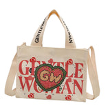 Maxbell Canvas Tote Bag Adjustable Strap Women Shoulder Bag for Outdoor Party Travel