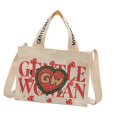 Maxbell Canvas Tote Bag Adjustable Strap Women Shoulder Bag for Outdoor Party Travel