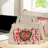 Maxbell Canvas Tote Bag Adjustable Strap Women Shoulder Bag for Outdoor Party Travel