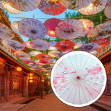 Maxbell Chinese Oiled Paper Umbrella Oil Paper Parasol for Stage Performance Dancing Style D
