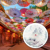 Maxbell Chinese Oiled Paper Umbrella Oil Paper Parasol for Stage Performance Dancing Style E
