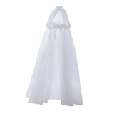 Maxbell Halloween Cloak Full Length Gothic Tulle Cape for Club Punk Party Photo Prop White 120cm