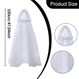 Maxbell Halloween Cloak Full Length Gothic Tulle Cape for Club Punk Party Photo Prop White 120cm