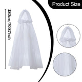 Maxbell Halloween Cloak Full Length Gothic Tulle Cape for Club Punk Party Photo Prop White 180cm