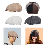 Maxbell Beret Hat British Spring Painter Hat Cabbie Hat for Adults Traveling Camping Beige