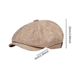 Maxbell Beret Hat British Spring Painter Hat Cabbie Hat for Adults Traveling Camping Beige
