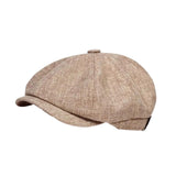 Maxbell Beret Hat British Spring Painter Hat Cabbie Hat for Adults Traveling Camping Beige