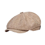 Maxbell Beret Hat British Spring Painter Hat Cabbie Hat for Adults Traveling Camping Beige