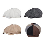 Maxbell Beret Hat British Spring Painter Hat Cabbie Hat for Adults Traveling Camping Beige