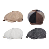Maxbell Beret Hat British Spring Painter Hat Cabbie Hat for Adults Traveling Camping Beige